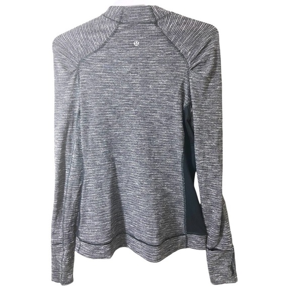Lululemon Think Fast Long Sleeve Top Coco Pique Black/Black Fitted Running Sz 8 - Picture 7 of 12